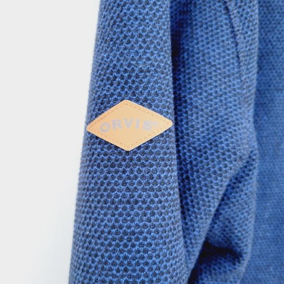 Orvis mens Quarter Zip Sherpa Lined Pullover Sweater Blue Size Medium - Picture 11 of 14